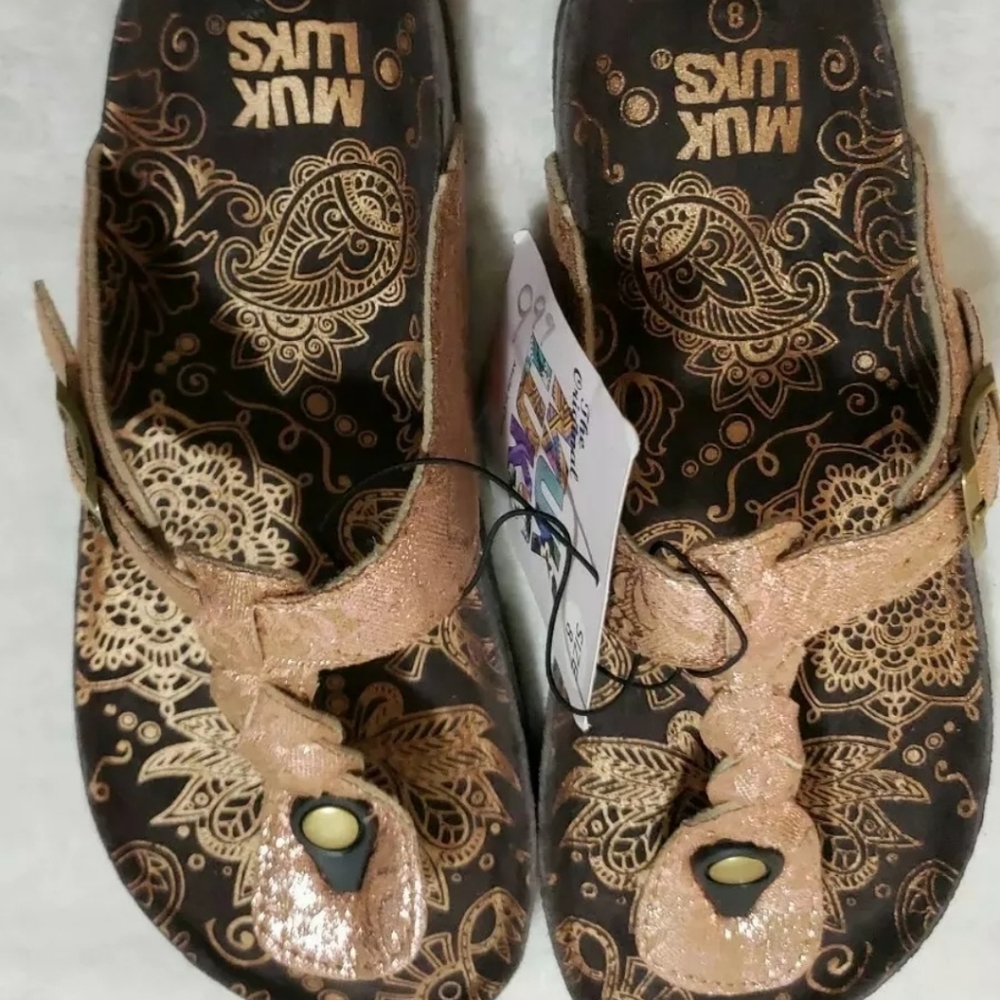 MUK LUKS Thong Sandals Memory Foam Insole - Picture 4 of 8